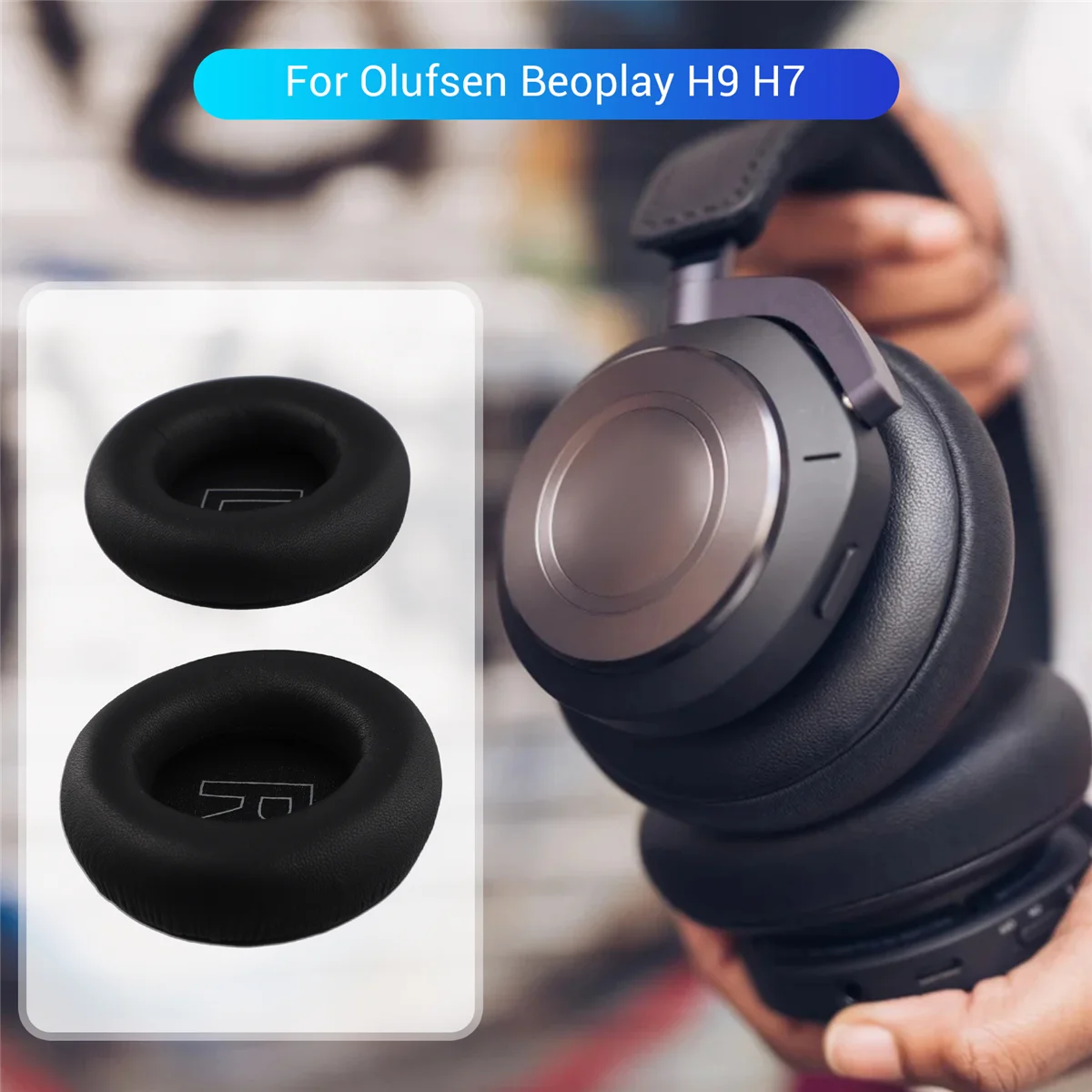 Амбушюры Дышащие амбушюры для наушников Beoplay H9 H7, мягкие пенопластовые подушечки, черные подушечки