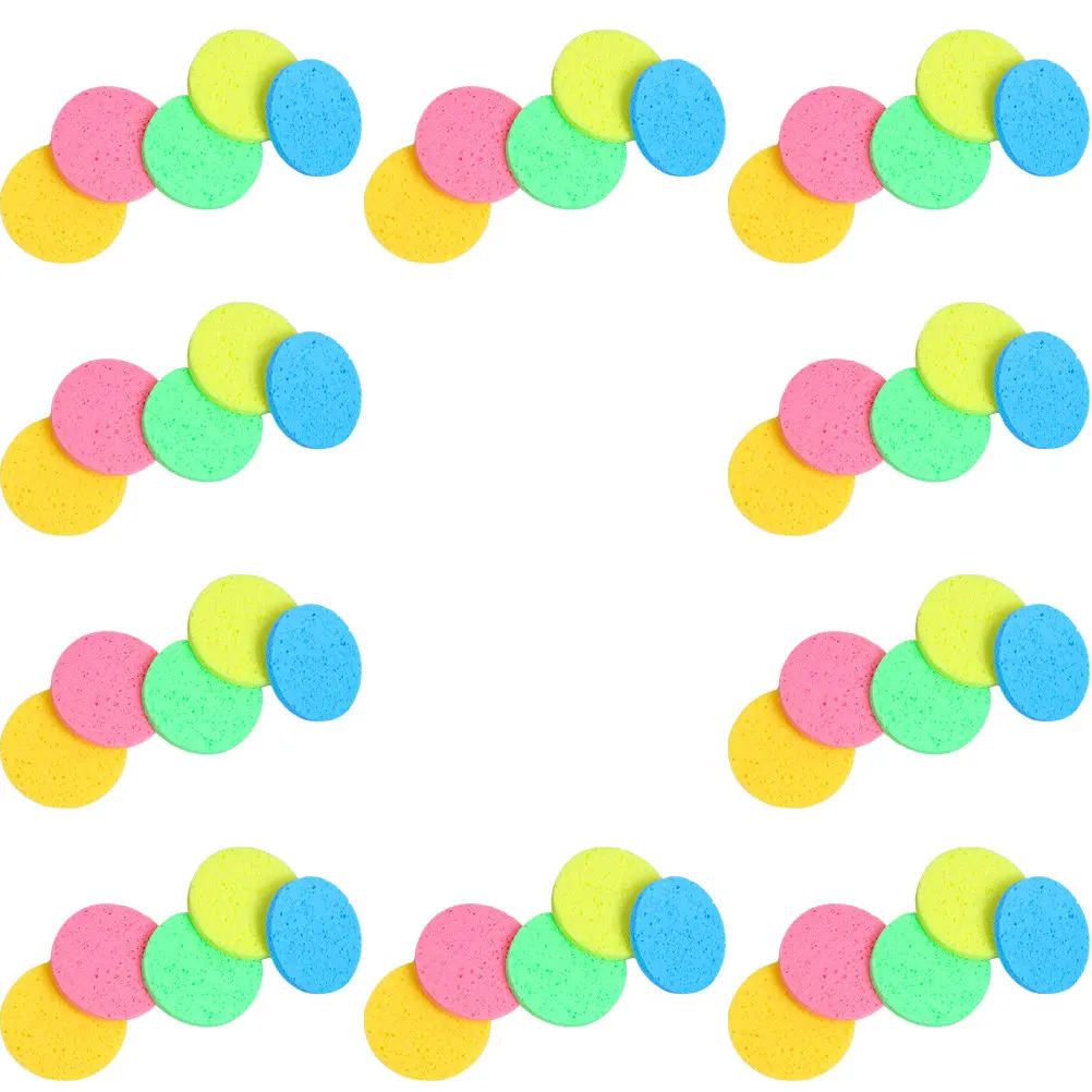 

50Pcs Makeup Removal Sponges Round Cellulose Facial Sponge Set Durable Face Cleansing Sponges for Makeup Removal and Face