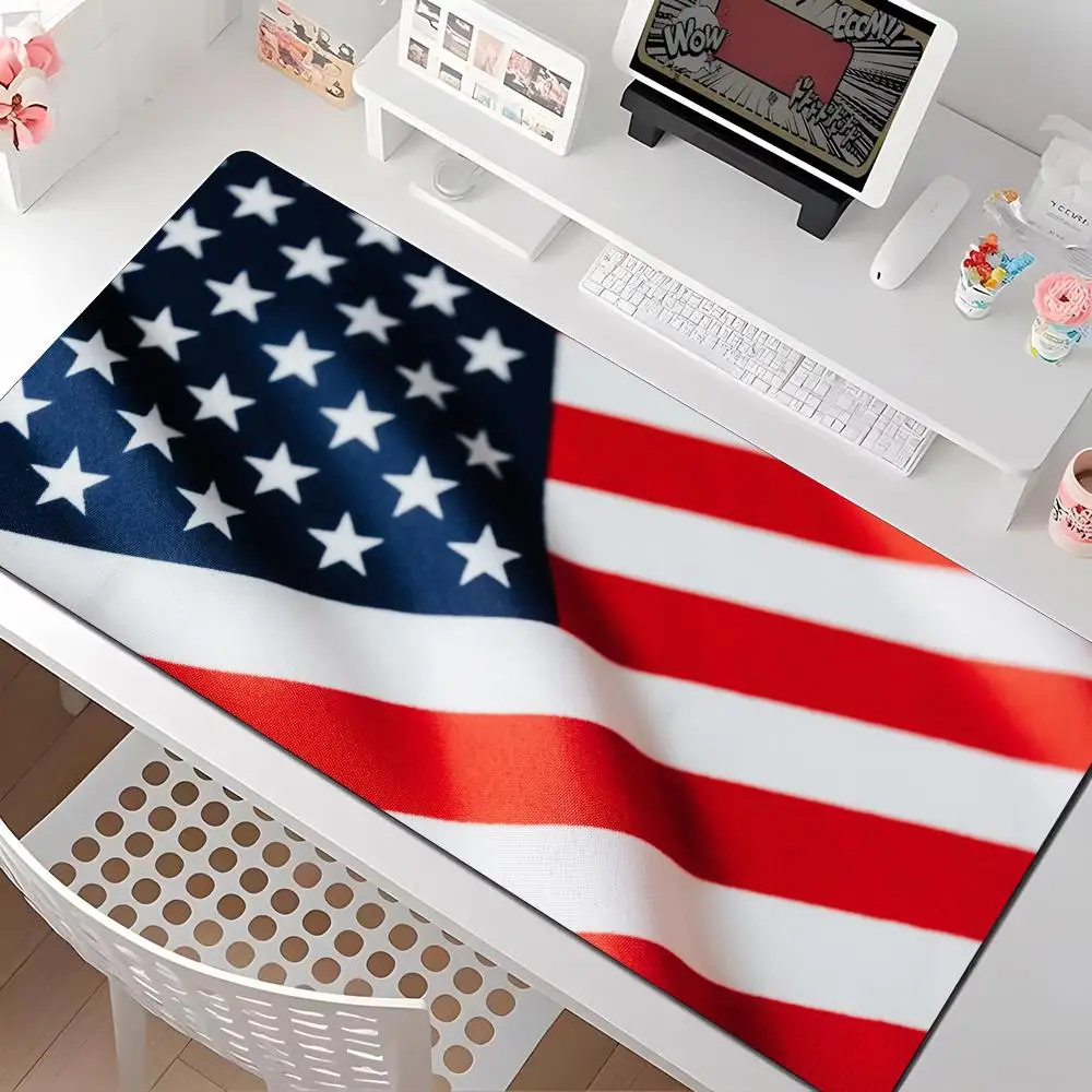 

Коврик для мыши с флагом США, несколько размеров, большой квадратный, для компьютера, офиса, игр, резиновый, противоскользящий