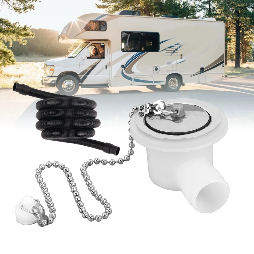 for rv Sink Drain Connector with 2M Hose and Precision Molded ABS Stainless Steel Housing for Recreational Vehicle Use