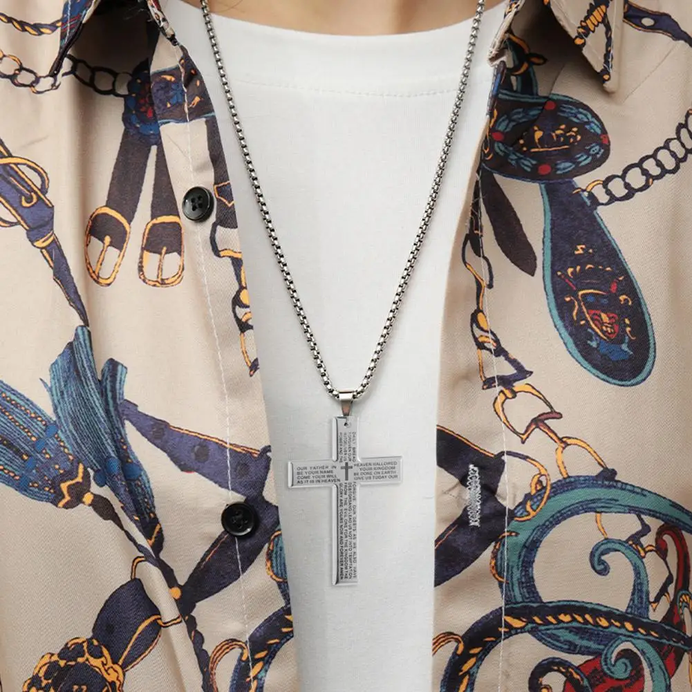 1/3 stücke Christian Bibel Kreuz Kette Halskette Stahl Großen Anhänger Halskette männer Religiöse Gebet Schmuck Corrente Masculina 2026 – Detail 22