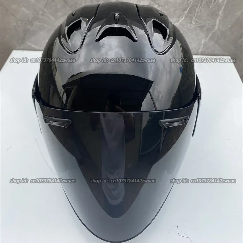 Ram3 Bright Black Half Helmet Bright Black Motorcycle Summer Helmet Downhill Racing Mountain Men and Women Cross Capacete