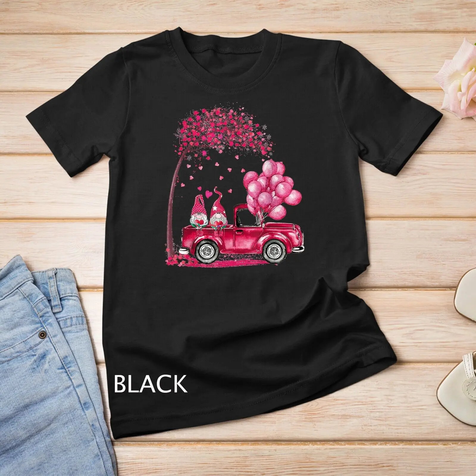 Funny Cute Gnomes In Trucks Happy Valentine Gifts T-Shirt Unisex T-shirt