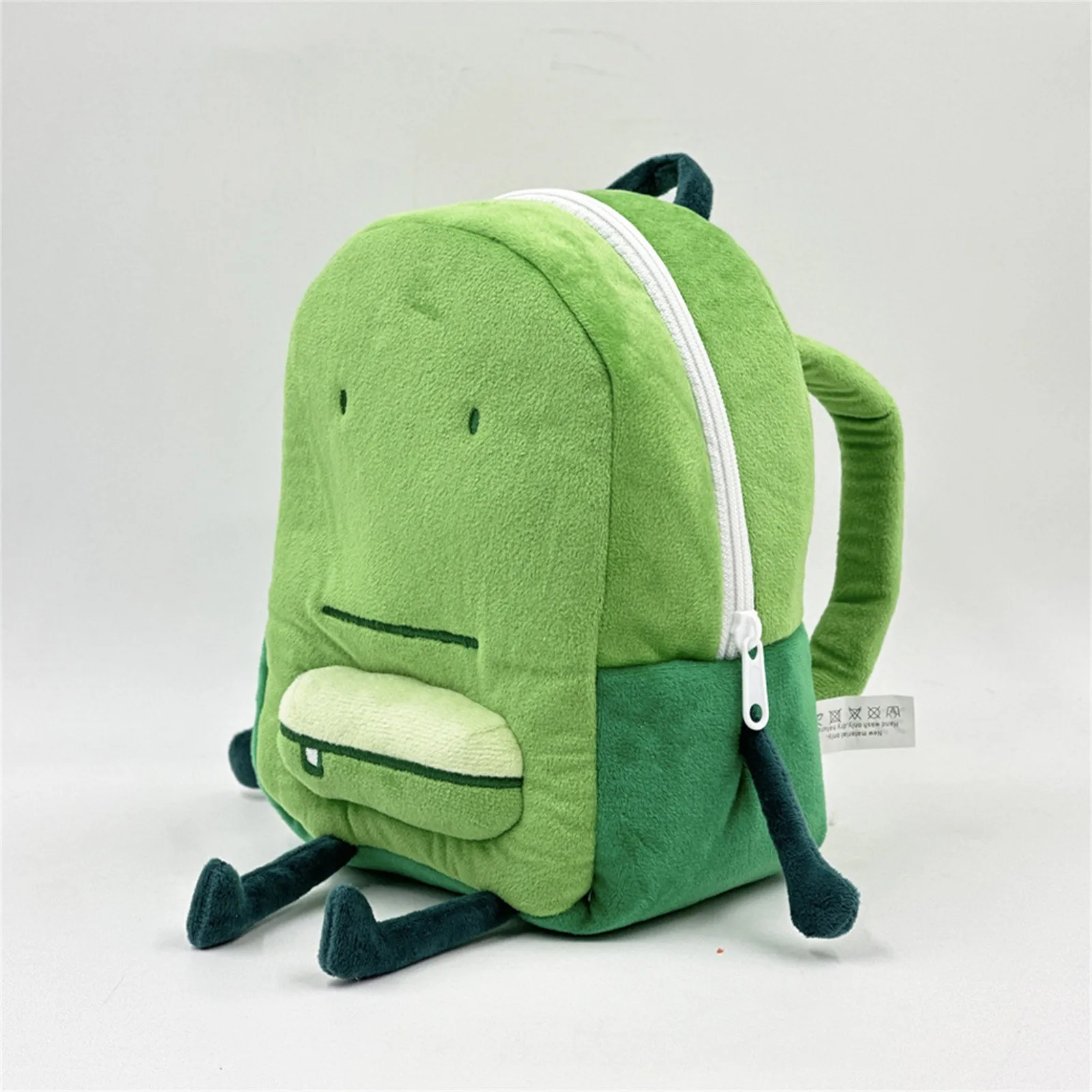 Kawaii Liam Plush Backpack Cute Green Shoulder Plushie Bag Creative Funny Doll Toys School Bags For Kids\' Birthday Gifts