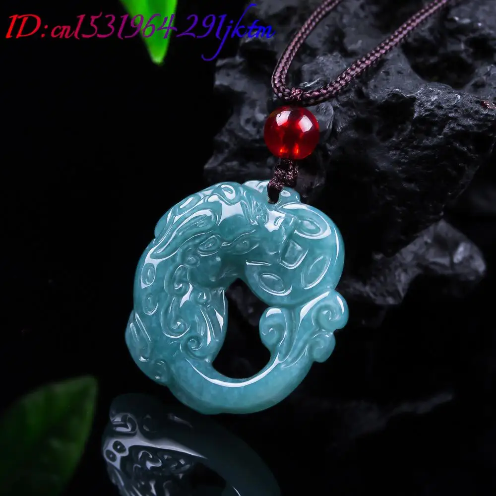 Burmese Jadeite Pixiu Pendant Real Jade Luxury Charm Accessories Designer Necklace Carved Amulet Gemstone Gifts for Women view 2