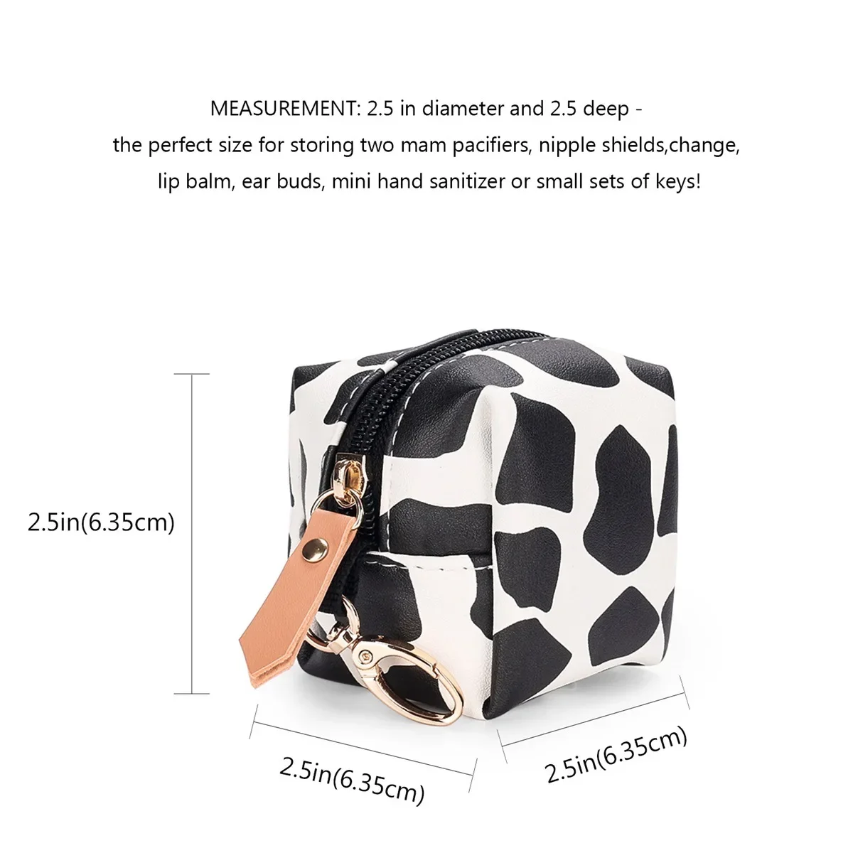 New Mommy Bag Pu Waterproof Pacifier Bags Baby Stroller Portable Can Hang Nipple Storage Case Multipurpose Zipper Storage Bag
