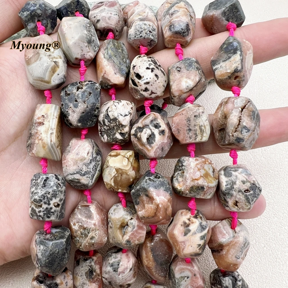 Large Rough Natural Stone Argentine Rhodochrosite Cutting Nugget Beads For DIY Jewelry Making MY230869