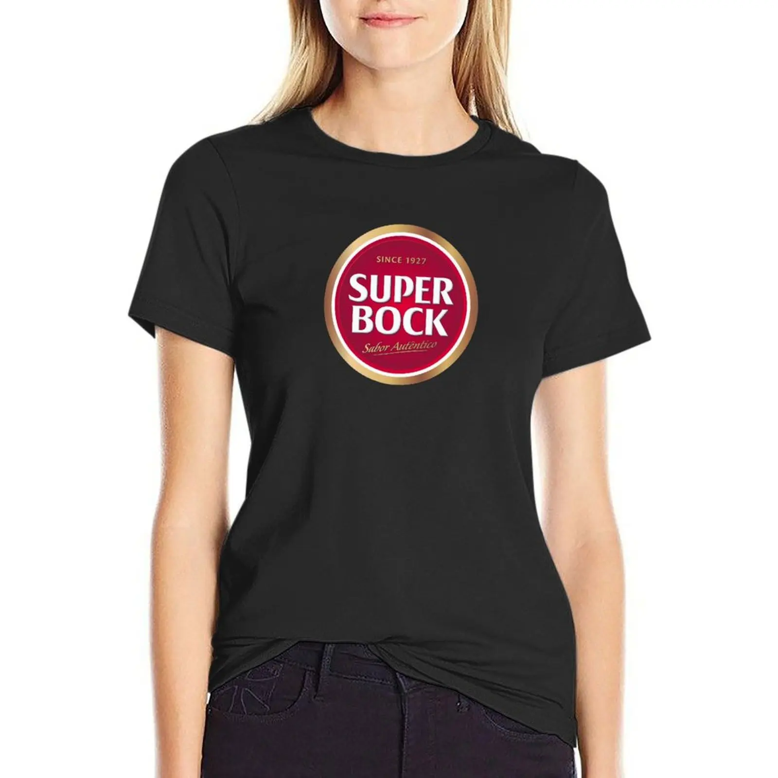 

super bock since 1927 logo T-Shirt animal print vintage t-shirt dress for Women sexy