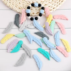 10Pcs/Lot Feather Silicone Beads DIY Bracelet Necklace Pendant Accessories Gift Silicone Feather Beads