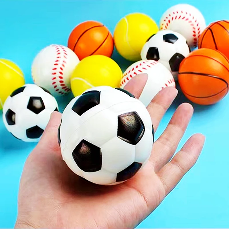 12PCS 6CM 7 Patterns Soft Football Basketball Baseball Tennis Kids Birthday Party Gifts Pinata Filler Kids Toys Giveaway Favors