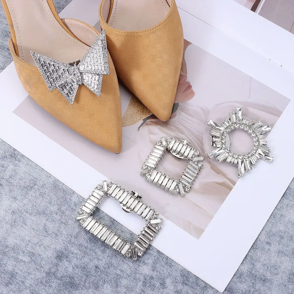 1PC Rhinestone Wedding High Heel Shoe Decorations Clip Butterfly Clamp Charm Buckle Shiny Clips