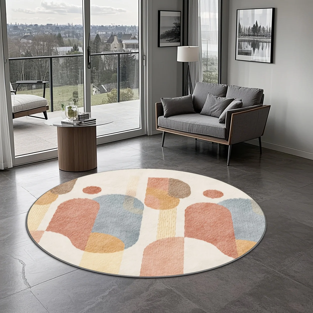 Vintage Tibetan Tiger Round Rug Traditional Oriental Animal Medallion Area Carpet Large Circular Floor Mat For Living Room view 2