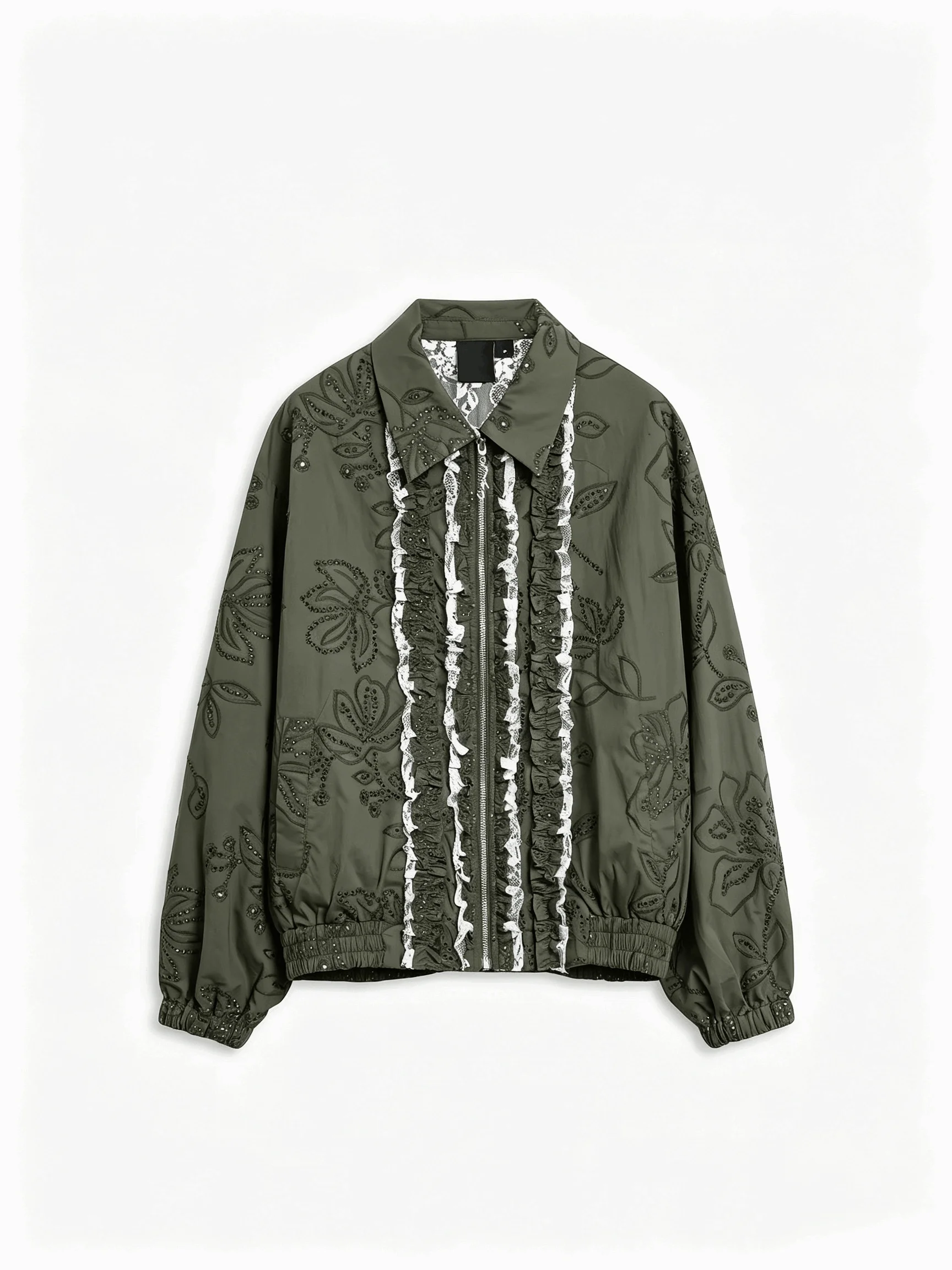 Foreign Trade Spain Original Women's Coat Heavy duty Embroidered Printed Loose Collar Jacket Light Luxury New Product A1