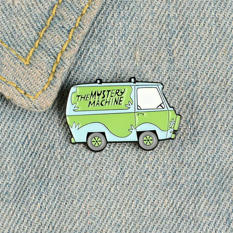 THE MYSTERY MACHINE Enamel Pins Custom Cartoon Scooby Bus Brooches Lapel Pin Shirt Bag Fun Badge Old School Jewelry Gift Friends