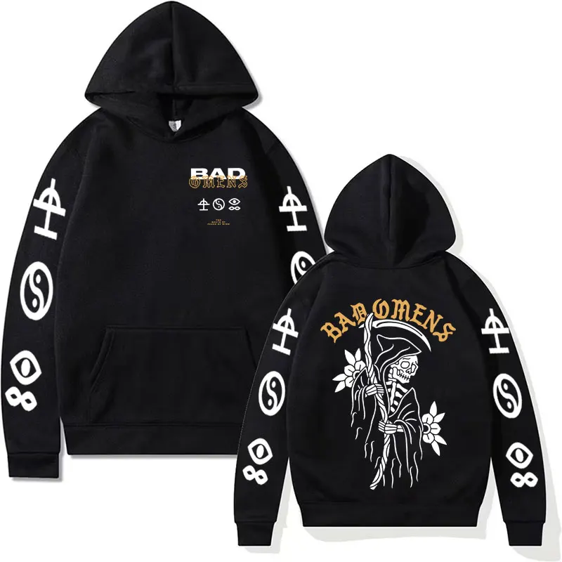 

Limited Bad Omens Band Music Tour 2023 Hoodie for Men Vintage Hip Hop Gothic Sweatshirt Unisex Casual Oversized Pullover Hoodies