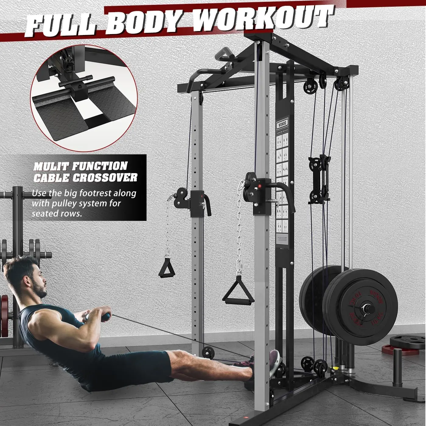 Factory Fitness Equipment Multi Functional Trainer Smith Machine Cable Crossover Gym with Hot Sale