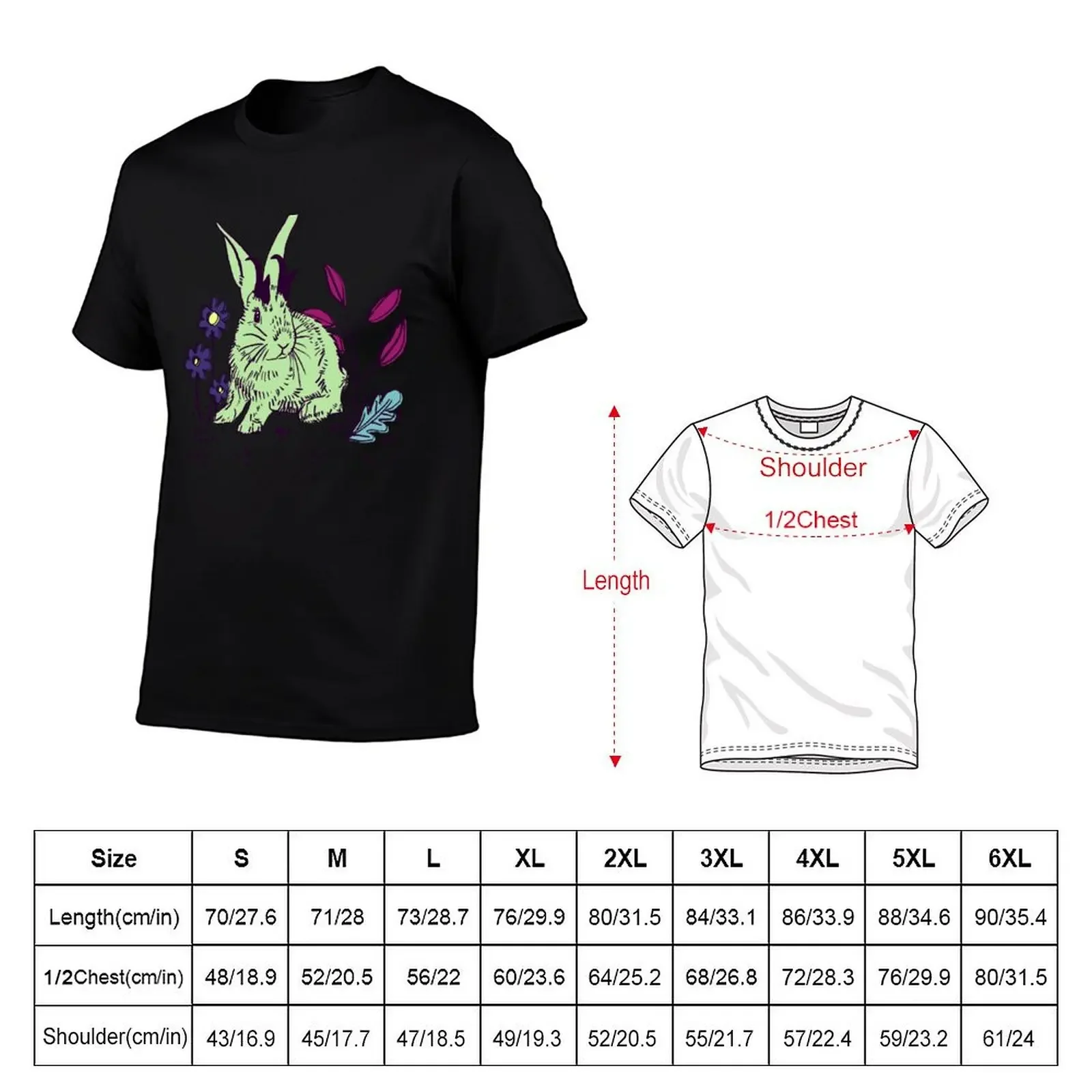 Floral Bunnalope T-Shirt rapper graphic tees plus size clothes blue archive mens designer t shirt