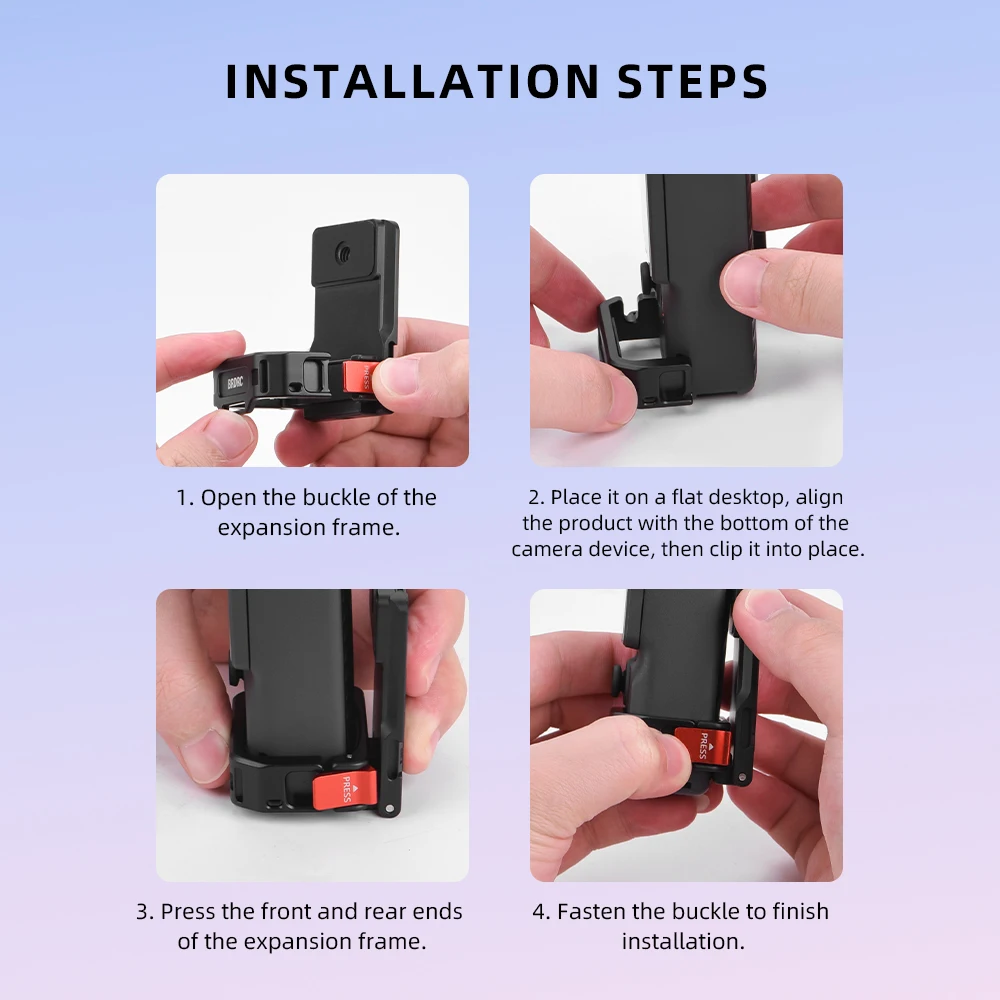 BRDRC Magnetische Halterung für DJI Pocket 4/4P/3 Metall-Verlängerungshalterung 1/4 Schraubenloch /2-Klauen-Adapter Fotografie-Zubehör – Detail 13