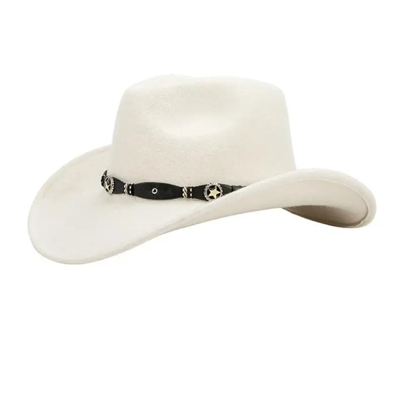 Sombrero fieltro lana 652F, sombrero occidental sombrero informal, sombrero borde ancho