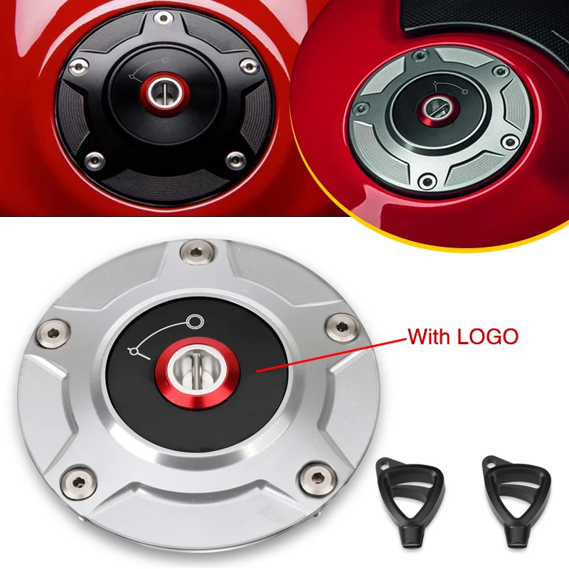 Motorcycle Fuel Tank Cap Gas Oil Tank Cover With Key Airbox Cover For Diavel V4 2023 Streetfighter V2 Panigale 1199 1299 899 959
