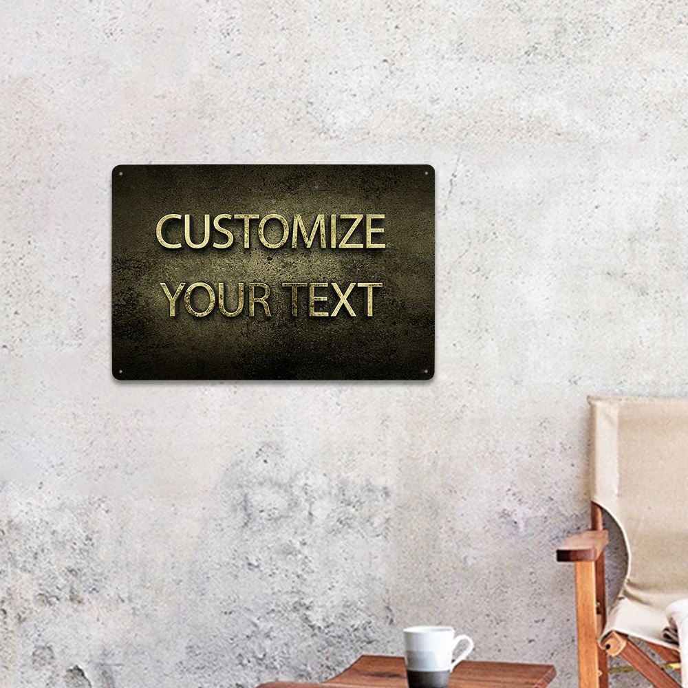 Decoración de pared de metal moderna personalizada, letrero de texto 3D falso personalizado, regalo de aniversario, fácil de colgar