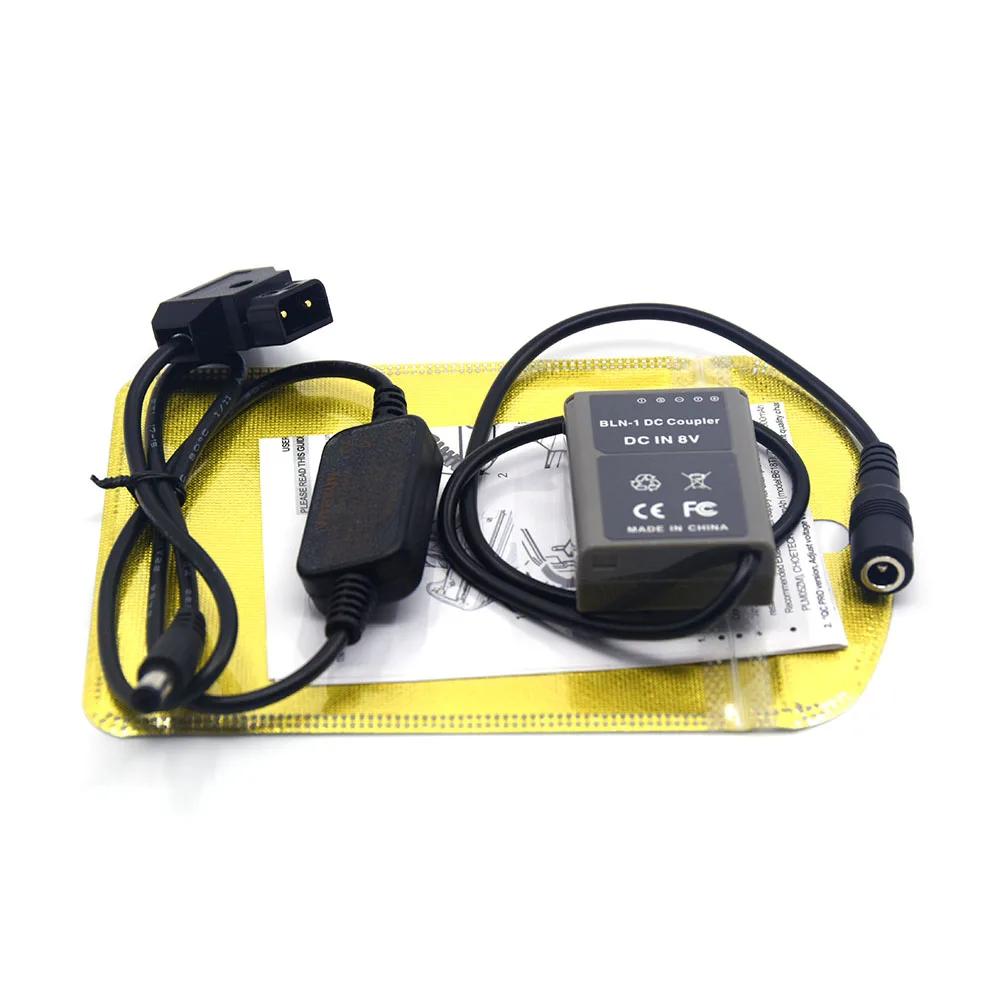 D-Tập Cáp Sạc 8V + PS-BLN1 BLN-1 BLN1 Giả Pin DC Khớp Nối Cho Olympus Máy Ảnh Kỹ Thuật Số OM-D e-M5 II 2 E-M1 Bút E-P5