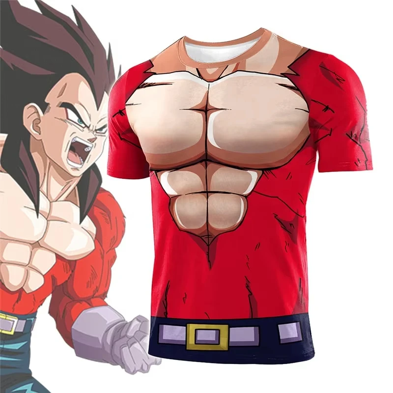 

Adult and Children's Dragon Ball Vegeta Compression Shirts Cosplay Jersey Summer Anime 3D Printed Short Sleeved T-shirt Gym Top