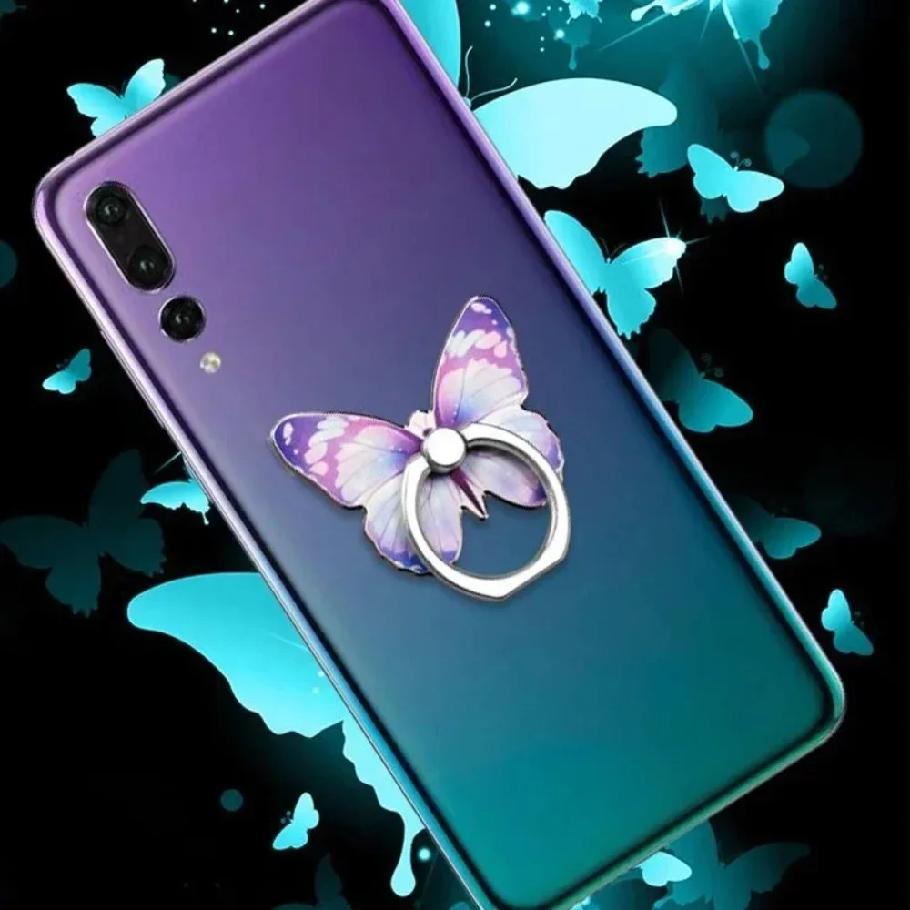 Luxury Cartoon Butterfly Phone Finger Ring Holder, Universal Mobile Phone Stand & Smartphone Accessory for IPhone 18/17/16/15