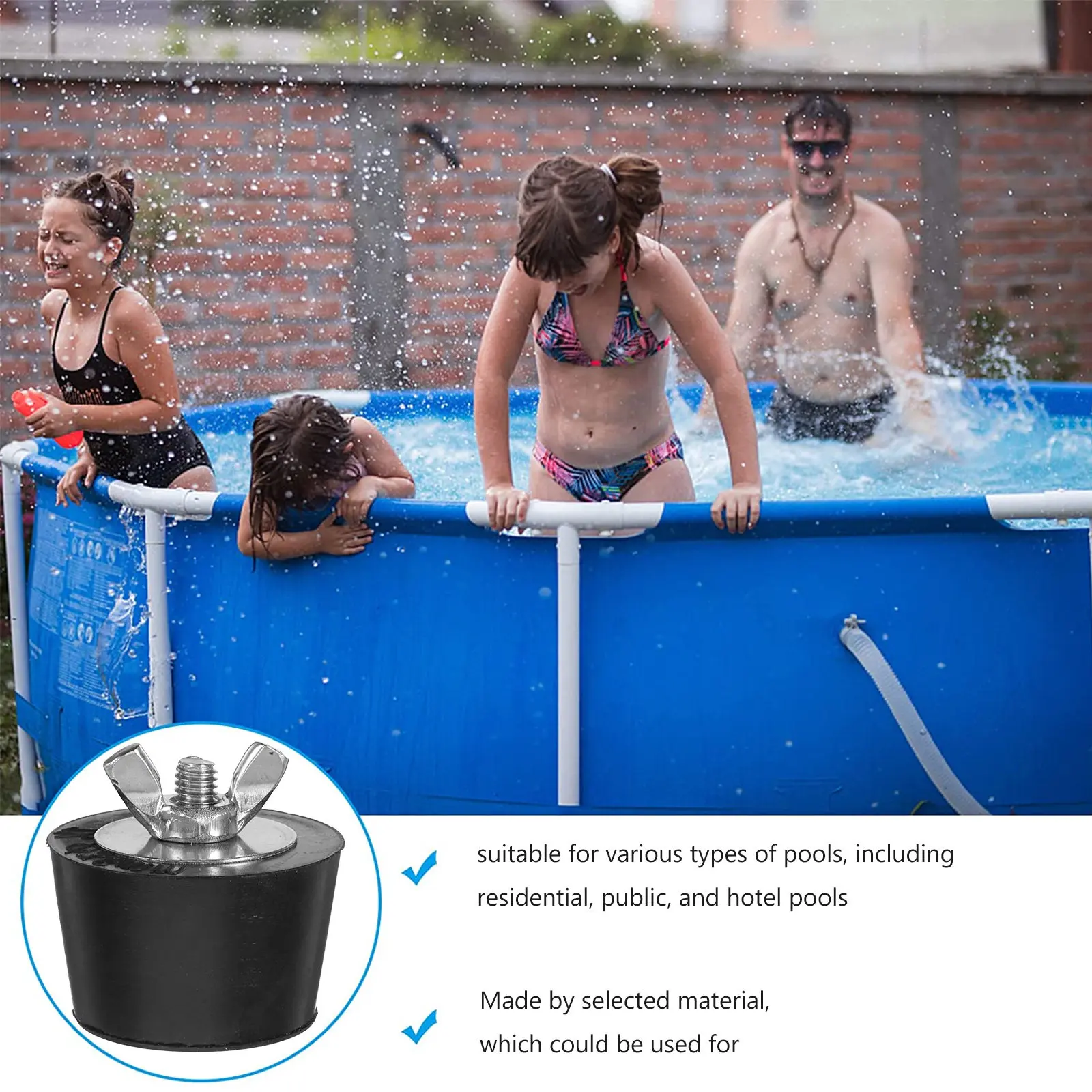 38Mm Stainless Steel Pool Antifreeze Plug Winterizing Freeze Protection for Inground Above Ground Hotel Public Pools Skimmer