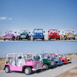 Classic Off-Road Tire Electric Mini Moke Car Beach Cars Sightseeing Vehicle 96V 10KW Mini Moke Jeep