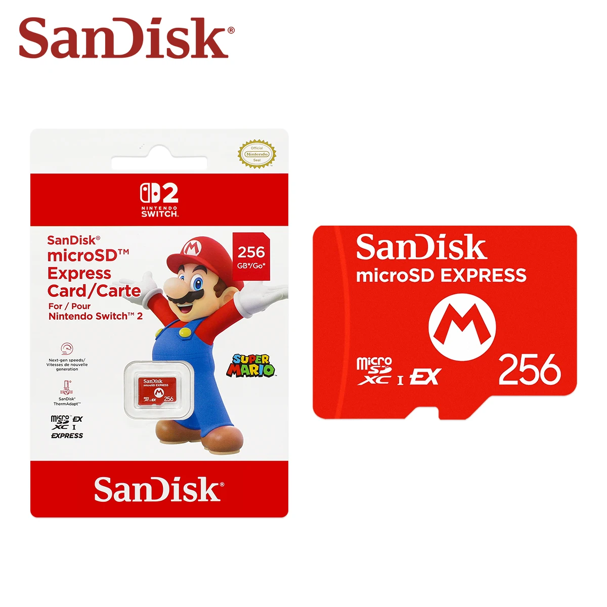 SanDisk MicroSD Express Karte 256GB EX TF Speicherkarte für Switch 2 Max 880Mb/s Professionelle Switch2 Micro SD Karte