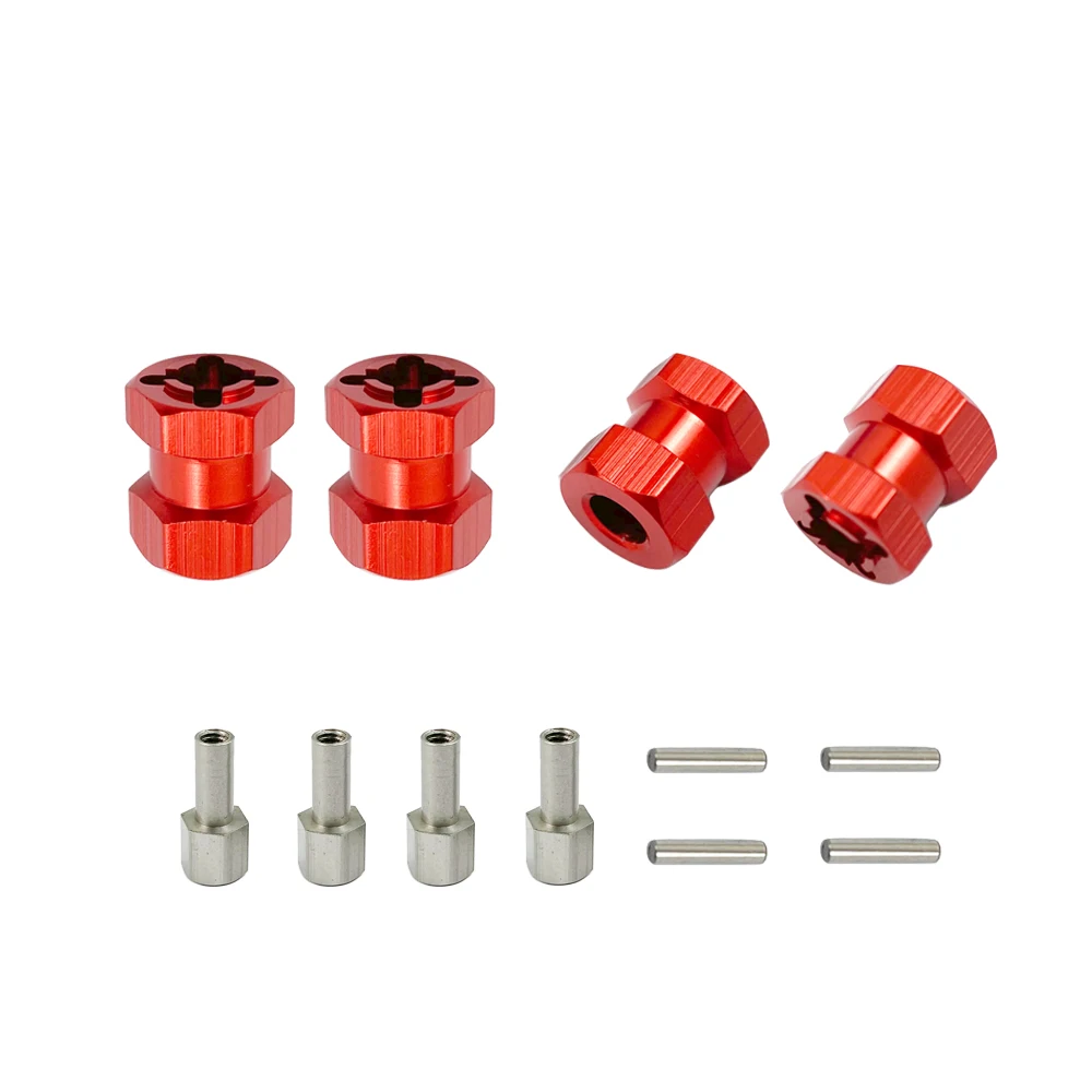 4 PCS Aluminum Metal Hex Hub Drive Adapter RC Car 12/15/20/25mm Combo Coupler for 1/10 RC Crawler Car Axial SCX10 D90 Parts