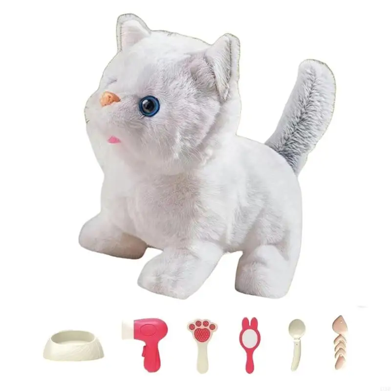 Electric Plush Pet Robot Animal Companion Toy with Life Like Sound Effects and Movement For Kids Role Playing Game