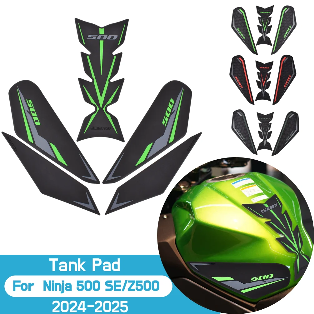 

For Kawasaki Ninja 500 SE Z500 Ninja500 2024-2026 Side Tank Pad Oil Gas Fuel Protector Cover Motrocycle Rubber Sticker Decal