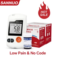 Sannuo Sinocare GA-3 Blood Glucose Meter Glucometer Diabetes Medical Devices with Test Strips Lancets Blood Sugar Meter Tester