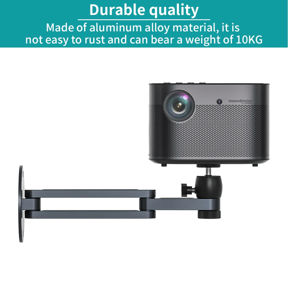 Projector Wall Mount Bracket Multi-angle Adjustable Foldable 360 Degrees Rotation Wall Support Aluminum Alloy Projector Stand