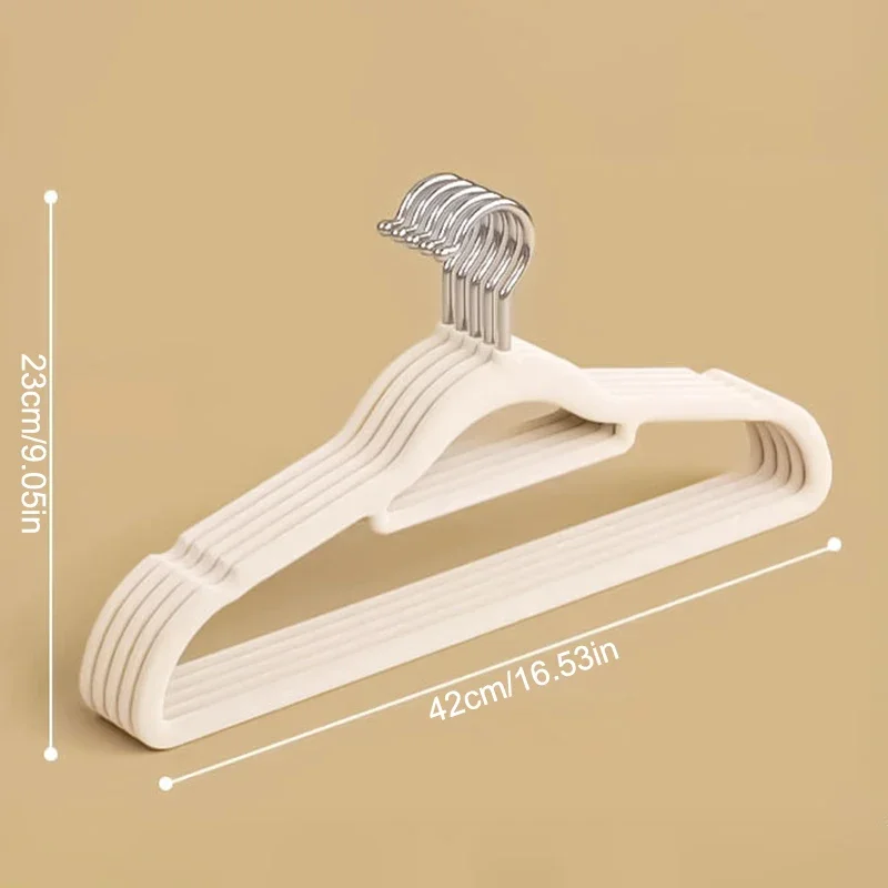 Flocking Hanger Rack Non-Slip Non-Trace Clothing Store Clothes Support Dormitory Drying Rack Dry Wet Dual-Use Clothes Storage