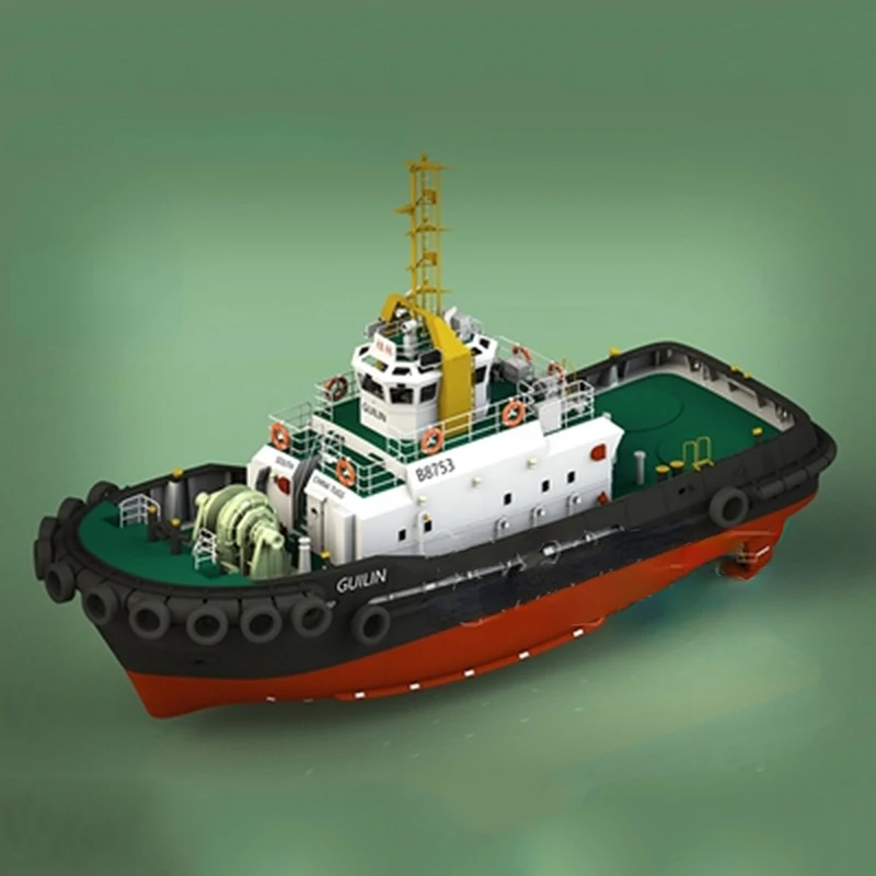 RC Tugboat 50 Scale Guangzhou Tugboat Model Kit Simulation Electric Ship Model Static and Dynamic Version