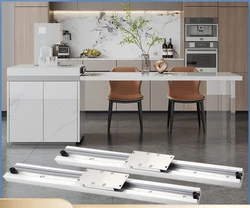 Open Kitchen Island Table Heavy Rail Table Top Translation Sliding Telescopic Guide Rail Hardware Accessories