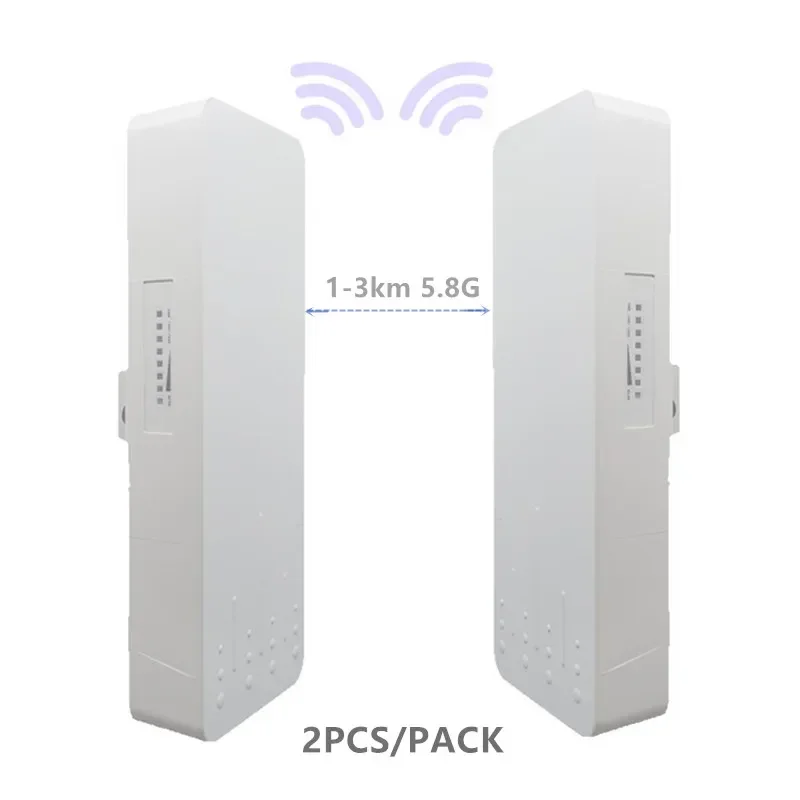 2 piezas 1-3km 300 Mbit enrutador abierto CPE 5,8G enrutador de punto de acceso inalámbrico dispositivo de puente Wi-Fi extensor wifi repetidor de doble banda