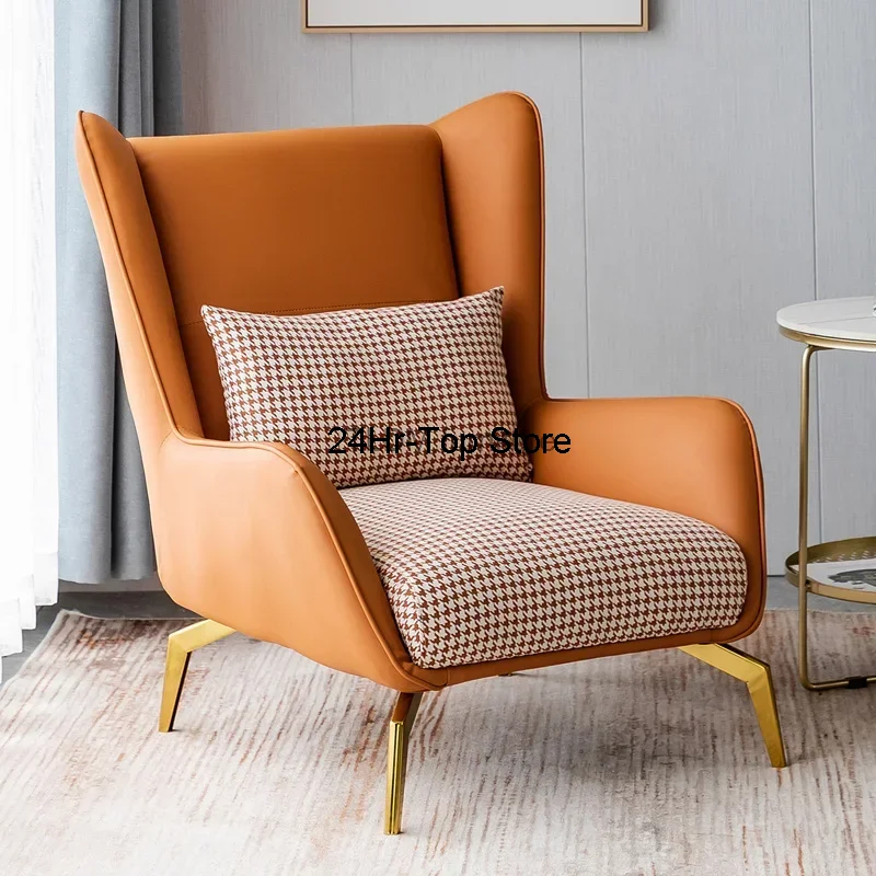 

Luxury Nordic Chair Cushion Modern Armchairs Bedroom Lounge Living Room Chairs Leather Floor Meubles De Salon Room Furniture