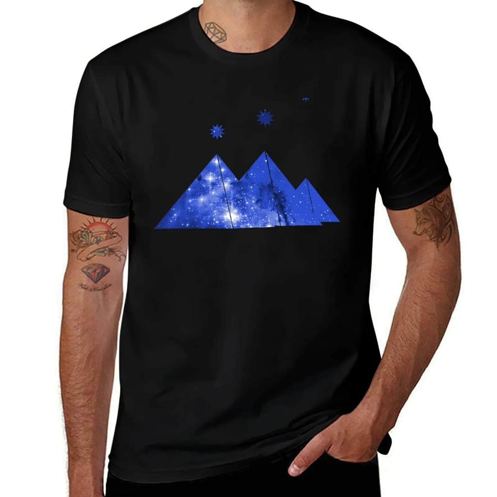 Cosmos Pyramids Orion's Belt Correlation T-Shirt Casual Loose Short Sleeve Tee for Men