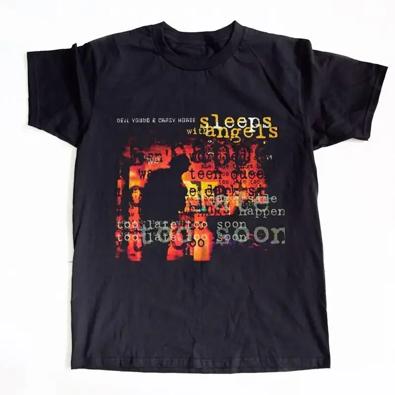 Neil Young Sleeps With Angels AlbumBlack T shirt Size S 5XL