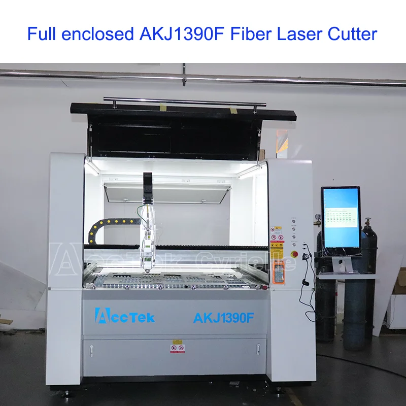 Full Enclosed Cover 1390 6040 CNC Laser Cutting Machine Fiber Lazer Cutter 금속절단기 1kw 2000W 3000Watts