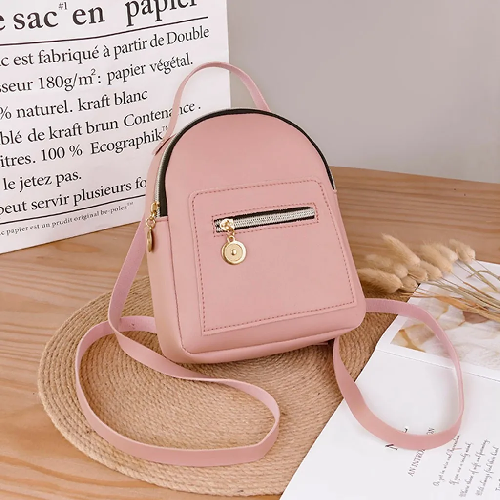 New Fashion Women Backpack Mini Soft Touch Multi-Function Small Backpack Female Ladies Solid Classic Convenient Shoulder Bag