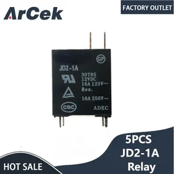 5PCS/LOT 100%Original Microwave Oven 12V Relay JD2-1A 12VDC JD2 1A JD21A 12V 12VDC DC12V JQX-62F 16A 250V 4PIN