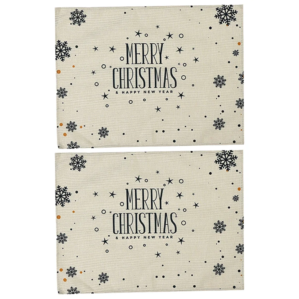 Linen Placemats with Timeless Holiday Designs to Create a Warm Atmosphere During Your Christmas Meals Set of 2