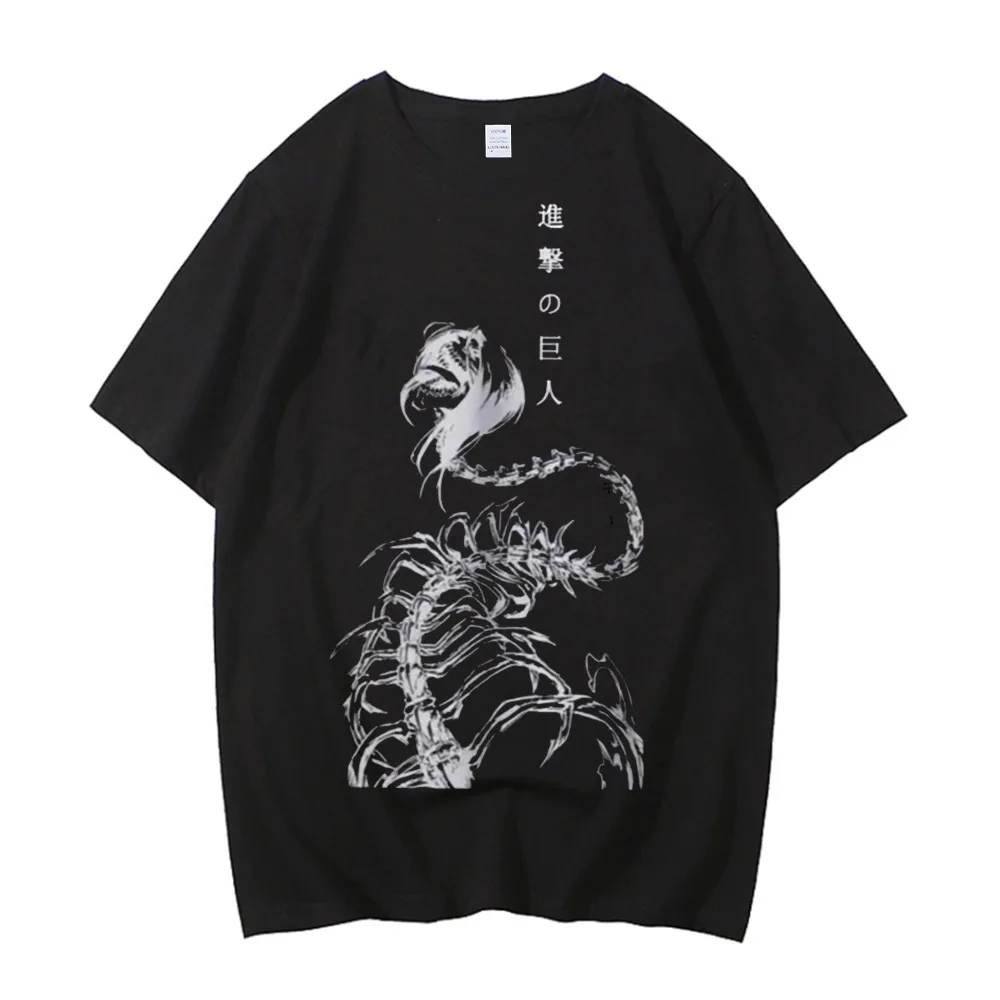 Attack on Titans cotton shirt men streetwear kawaii harajuku  Classic Pastel Grunge tshirt 80s Breathable Gothic Psychedelic