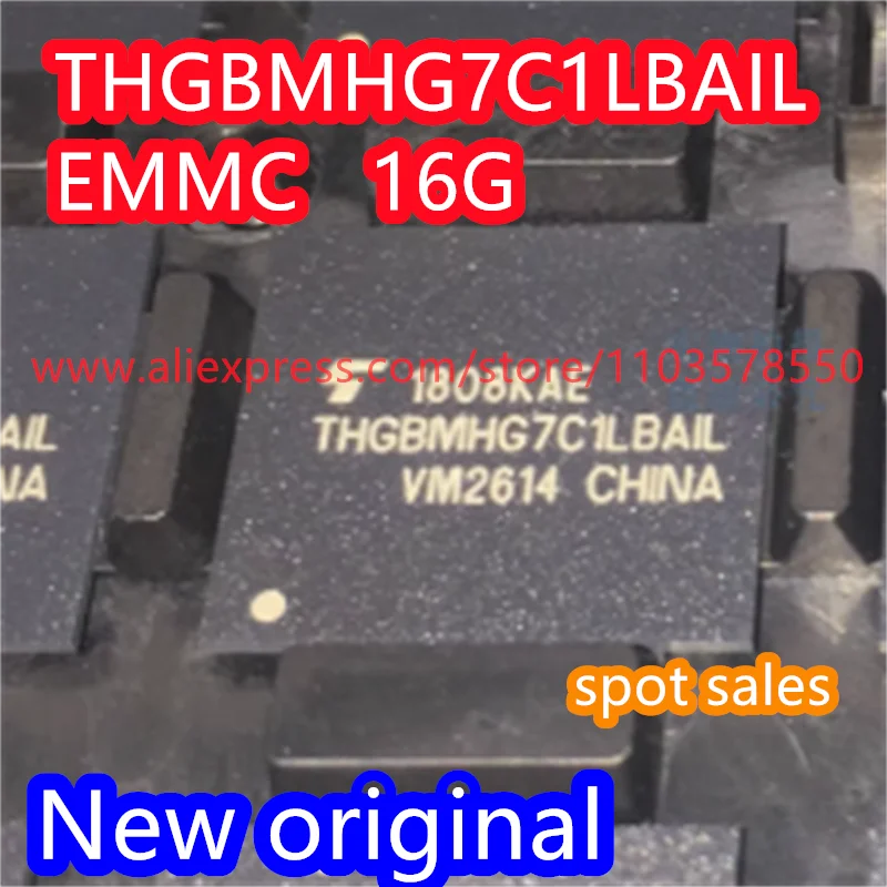 

（5PCS） New original THGBMHG7C1LBAIL font chip EMMC 16G 5.1 version BGA153 ball storage IC