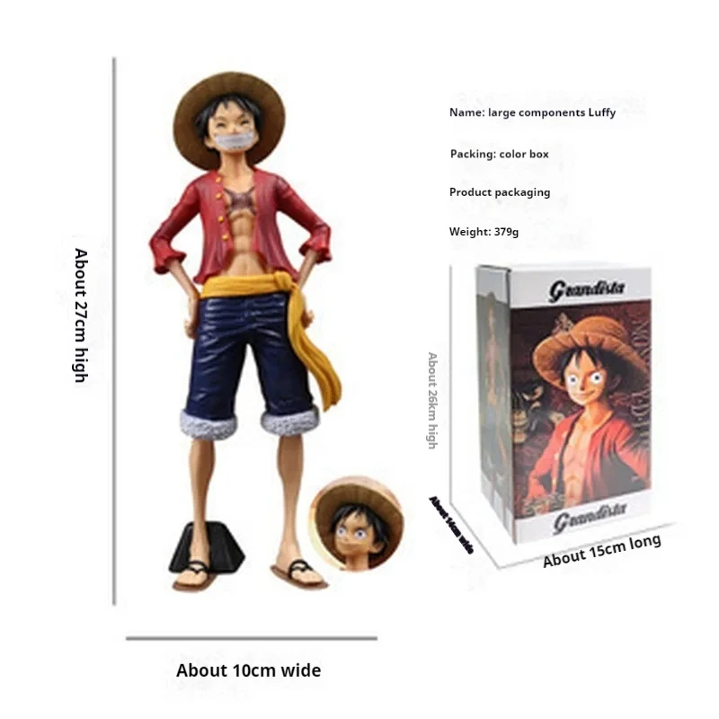 One Piece Anime Action Luffy, trois formes, yeux étoilés, pièces de rechange mangeant de la viande, figurine en PVC, objets de collection, jouets de loisirs, 28cm